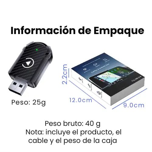 Adaptador para CarPlay o Android Auto Inalámbrico - Lleva de Todo Colombia