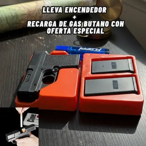 🔥DualPack™: - Encendedor Tipo Pistola + Carga de Gas Butano Personal: Listo para Usar - Lleva de Todo Colombia