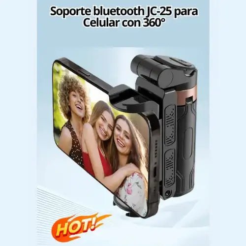 Mini Tripode JC - 25, Soporte para Celular, de 360°, con control remoto, ideal para selfis y todo tipo de tomas - Lleva de Todo Colombia