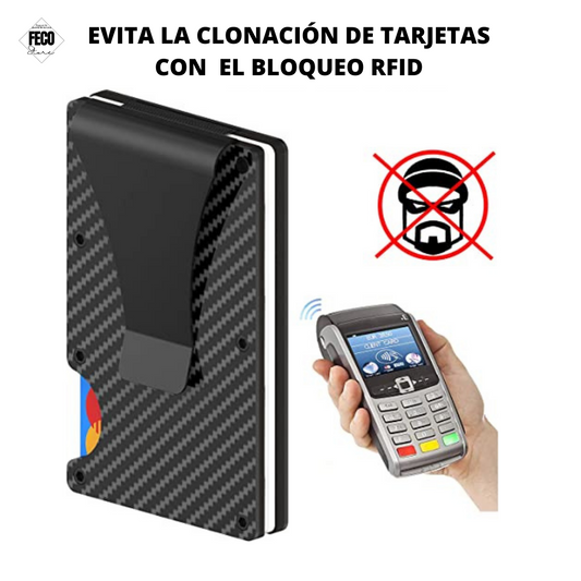 Billetera Tarjetero en Fibra de Carbono y Bloqueo RFID