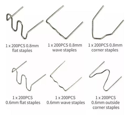 Grapas X 200 Unidades, Para Soldador de Plástico Eléctrico