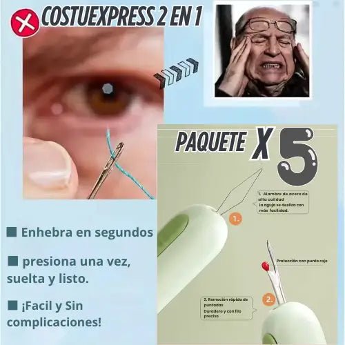 "LLEVA 5" CostuExpress 2 en 1, ¡Enhebra y descose con total facilidad! 🧵 - Lleva de Todo Colombia