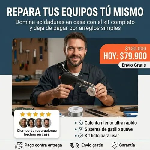 PISTOLA SOLDADOR DE ESTAÑO "Soluciones de Soldadura Todo en Uno" - Lleva de Todo Colombia