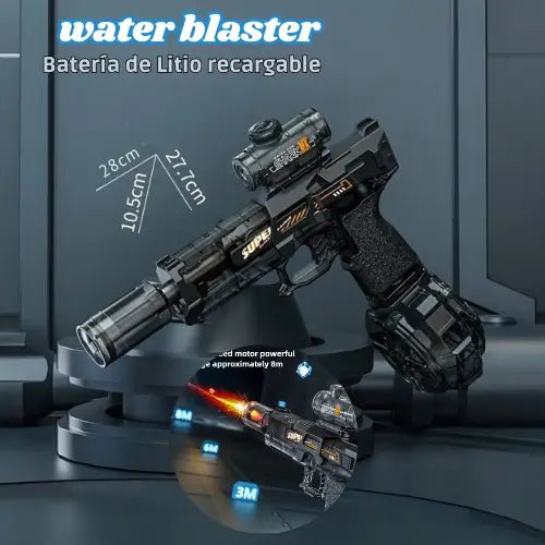WATER BLASTER - Pistola Eléctrica de Agua con Boca de Fuego - Lleva de Todo Colombia